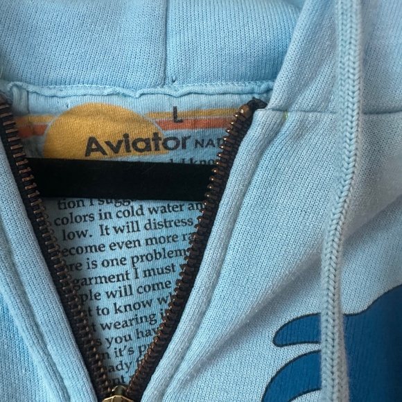 Aviator Nation Palm Tree Festival Dana Point Zip Up Hoodie in Ocean Blue Size L - Picture 7 of 10